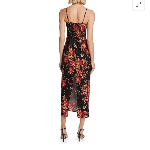 Reformation Frankie Linen in Admire Black Red Floral 2 NEW $248 - Picture 6 of 11